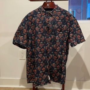 Grayers Palm Tree Tropical Print Button Down Shirt